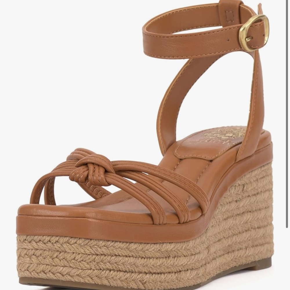 🌸VINCE CAMUTO🌸 Loressa Wedge Sandal Golden Walnut Size:10M